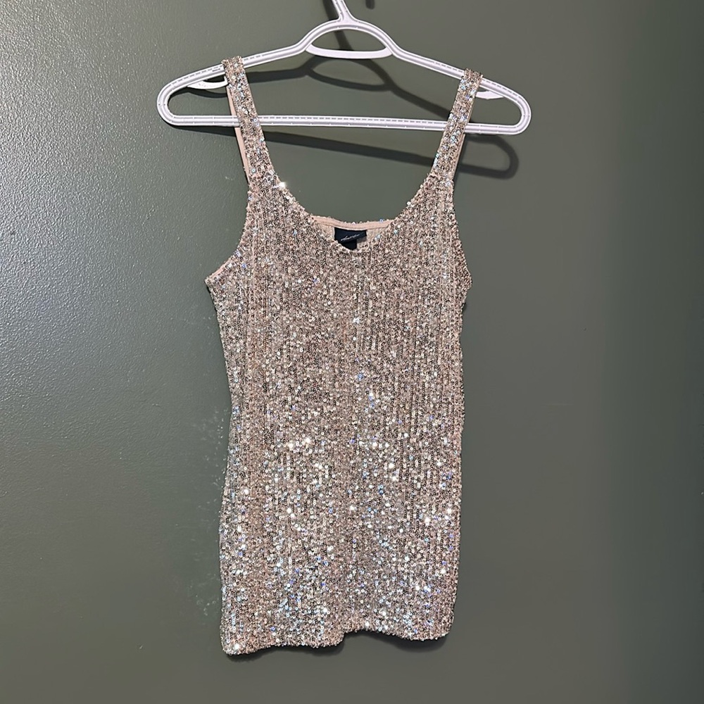 Cream sparkle Daytrip tank top blouse